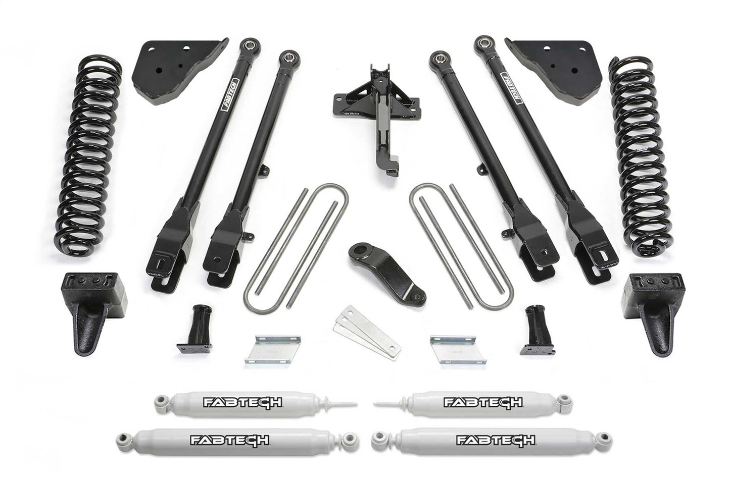 Fabtech 23-24 F250/350 4WD Diesel 4in 4 Link System w/ Coils and Performance Shocks K2409