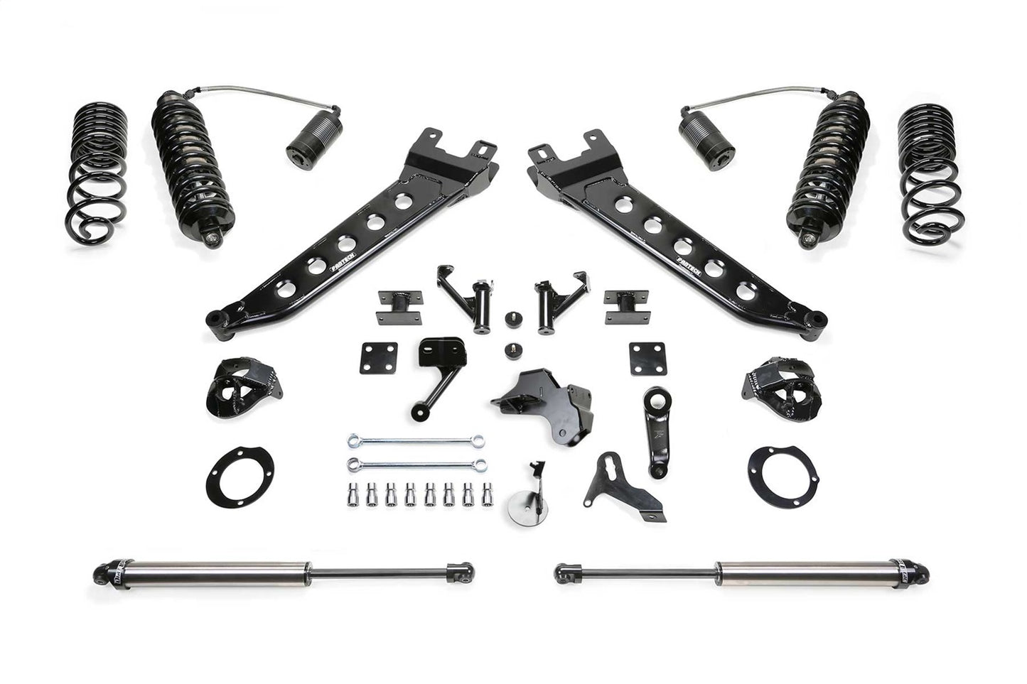 Fabtech 19-20 Ram 2500 4WD 5in Radius Arm System w/DL 4.0 Resi Coilovers & Rear DL 2.25 Shocks K3184DL