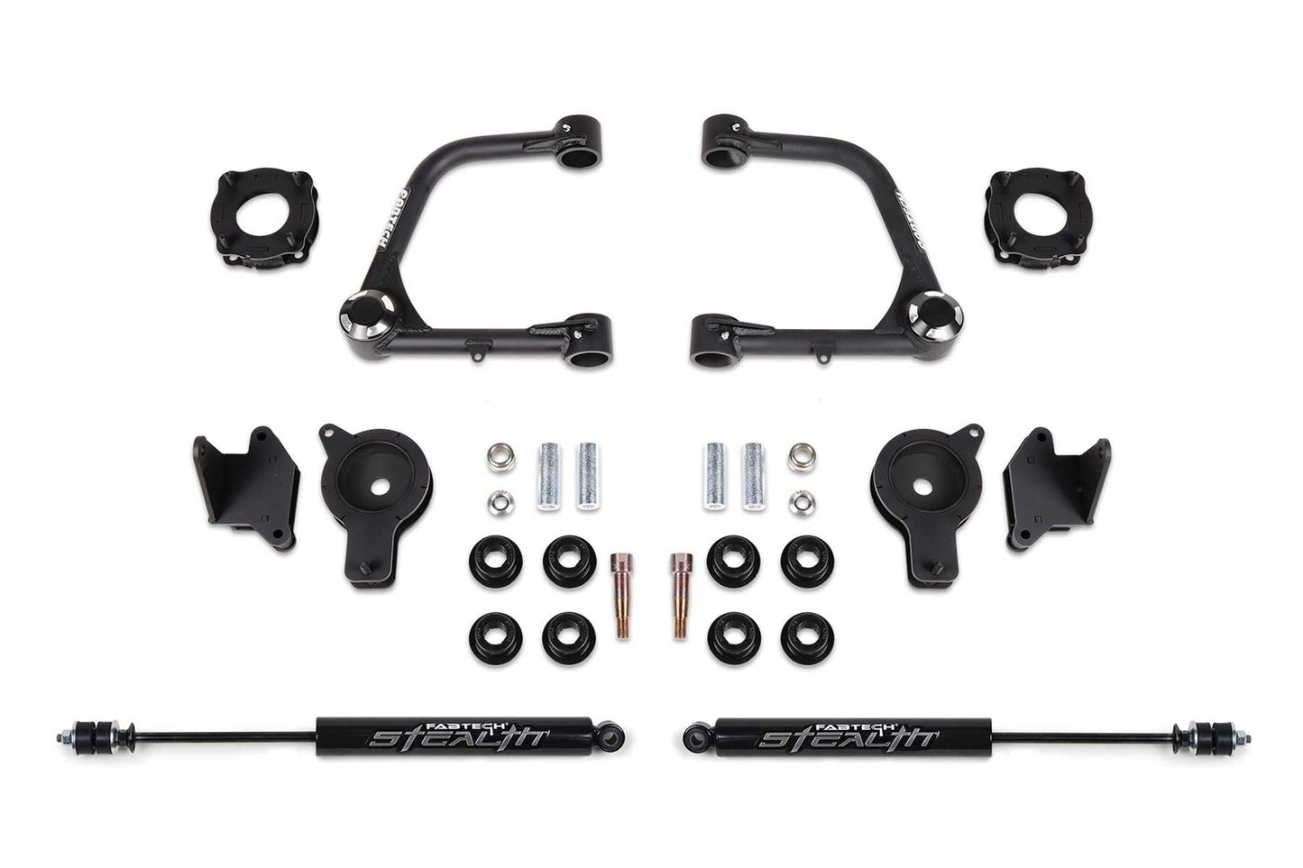Fabtech 2022 Tundra 4WD 3in UCA Kit w/Uniballs & Fr Shk Spcrs & Rr Air Bag Spcrs & Rr Stealth Shock K7089M
