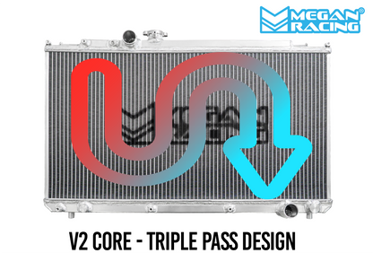Megan Racing Radiator Triple Pass V2 for Lexus IS300 2000-2005 MT All Aluminum 50mm Heat Exchanger MR-RT-LI01-V2