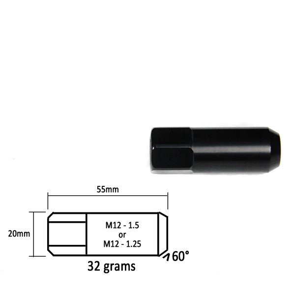 Godspeed Type 5 55Mm Lug Nuts 20 Pcs. Set