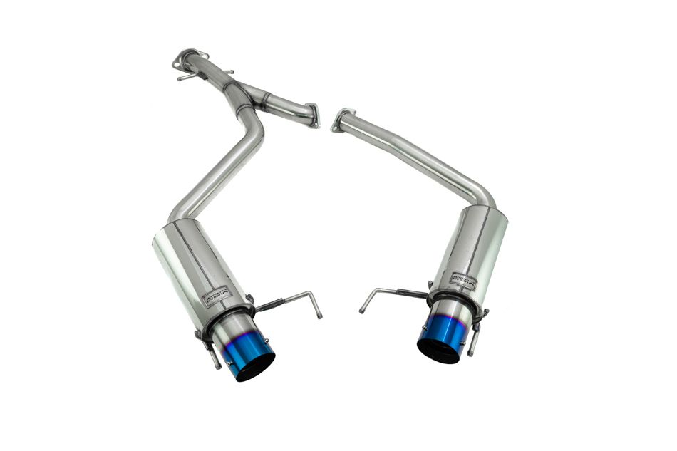 Megan Racing Axle Back Exhaust Drift Spec with Blue Tips for Lexus IS250, IS350 RWD, AWD 2006-2013, 4" Tips