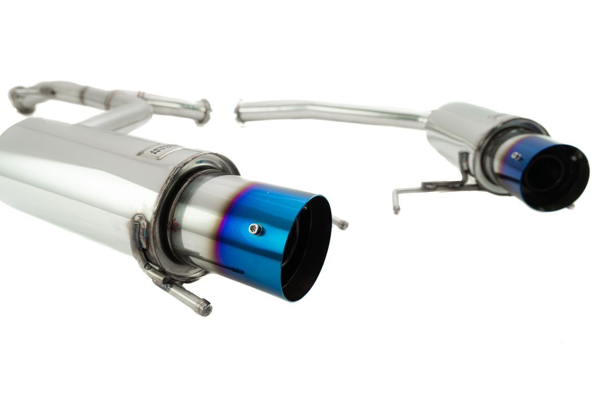 Megan Racing Axle Back Exhaust Drift Spec with Blue Tips for Lexus IS250, IS350 RWD, AWD 2006-2013, 4" Tips