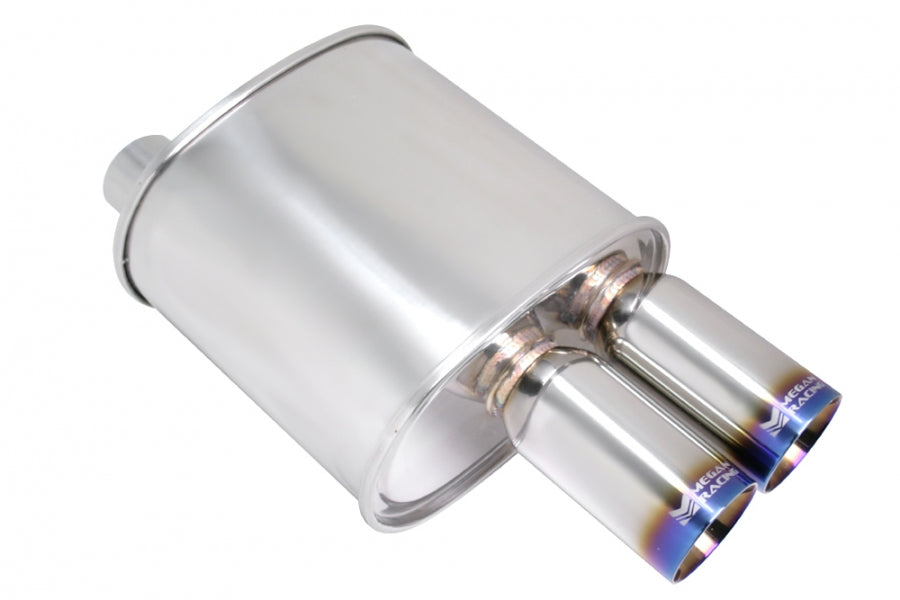 Megan Racing Universal Exhaust F-RT Dual Tip Muffler 2.5" Pipe 3"