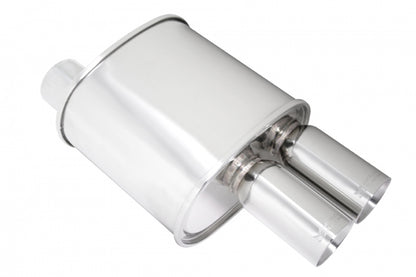 Megan Racing F-RT Turbo Dual Tip Muffler 3" Pipe Universal Exhaust - MR-MU-FRT-2T