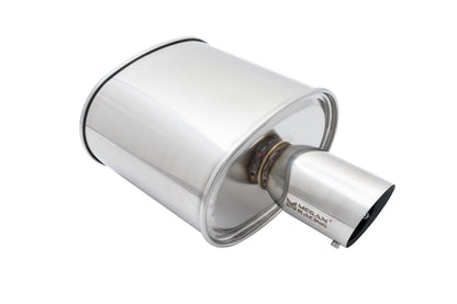 Megan Racing Universal Exhaust M-OE Muffler - Matte Black Finish with Silver Chrome Tip MR-MU-MOE-B