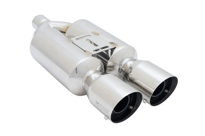 Megan Racing Dual 4" Exhaust Tips for Various Vehicles - 24" Length, 10" Body Width, 2.25" Inlet MR-MU-MRS