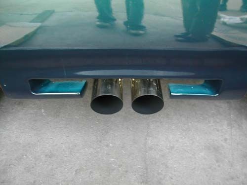 Megan Racing Dual 4" Exhaust Tips with 2.25" Inlet, 24" Total Length, 10" Body Width for Various Vehicles