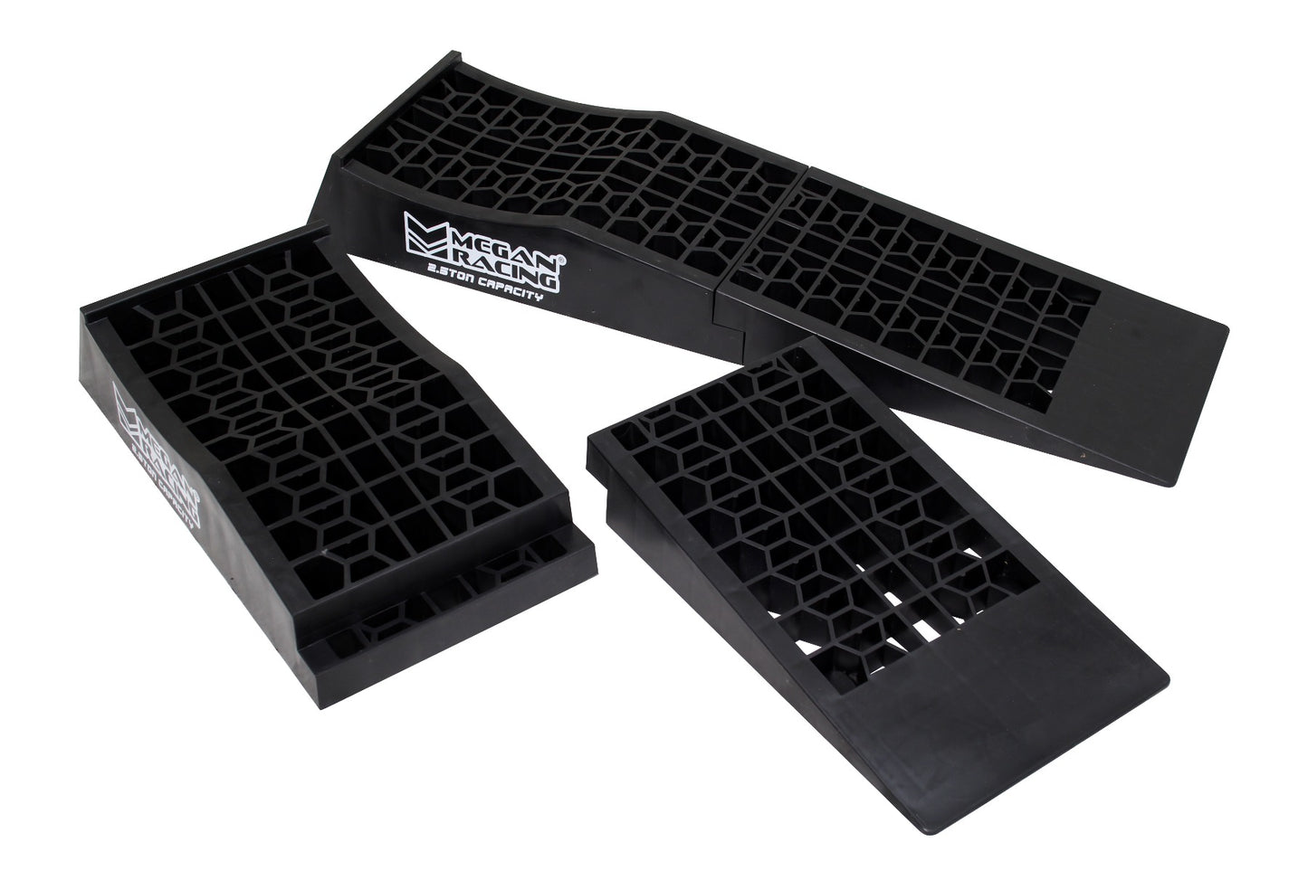 Megan Racing Low Profile Drive-On Ramps - Universal 65mm Raise, 5000lbs Load, Black MR-RAMP-01
