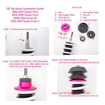 Godspeed Toyota Yaris (XP90) 2006-11 MonoSS Coilovers