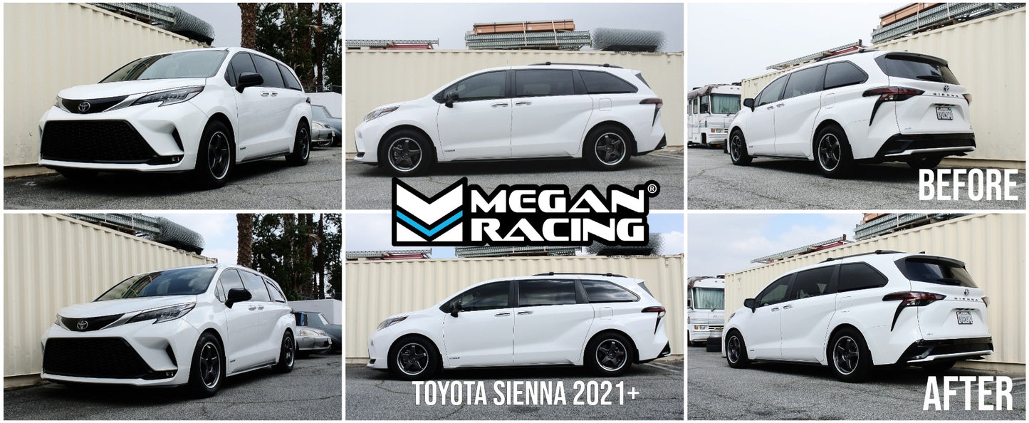 Megan Racing Coil Over Dampers for 2021+ Toyota Sienna AWD - 32-Level Adjustable, 7.5kgf/mm Front, 9.5kgf/mm Rear MR-CDK-TSE21X