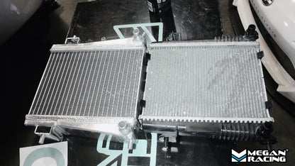 Megan Racing Side Radiators for Toyota Supra 2020+ (Left/Right) - MR-RT-TS20-RL Aluminum, 40mm Heat Exchanger, Direct Bolt-On, 1-Year Warranty