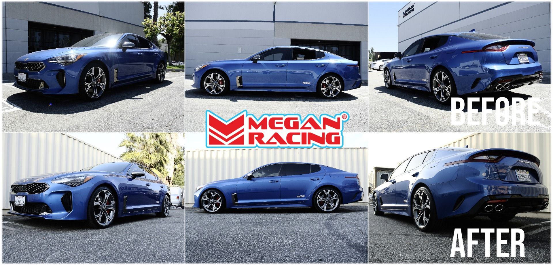 Megan Racing Lowering Springs for Kia Stinger 2018-2023, Front Spring Rate 1.3, Rear Spring Rate 9.68, 11