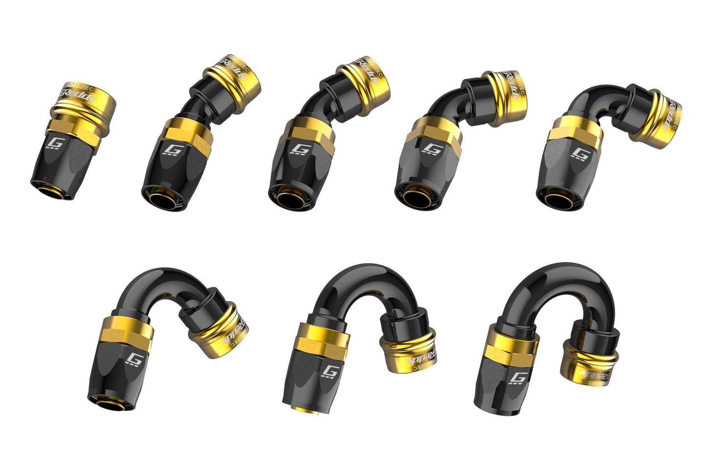 GReddy PRO/SPEC -08 Quick-Release Swivel Hose End(s) - Black / Gold anodized
