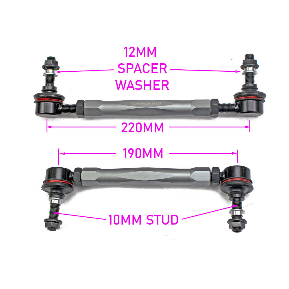 Godspeed Kia Forte/Forte Koup 2010-2013, Front Sway Bar Adjustable Links, OE Replacement