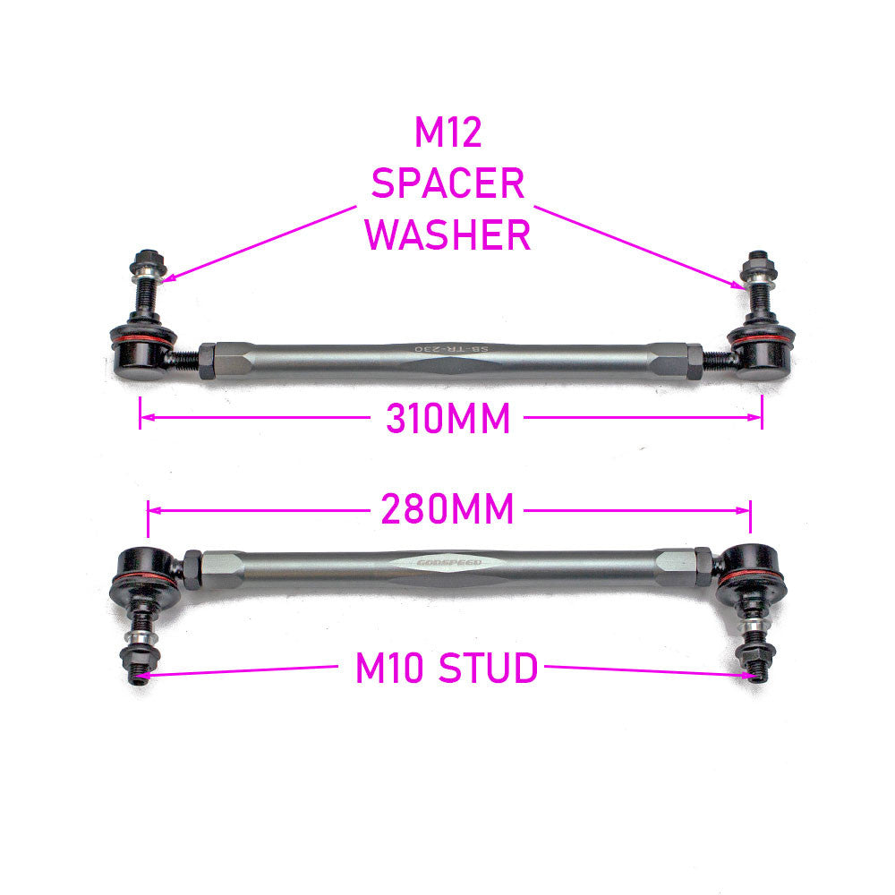 Godspeed Audi TT/TT Quattro 2000-2015, Front Sway Bar Adjustable Links, OE Replacement