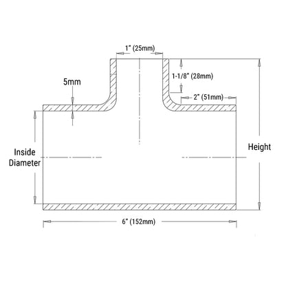 HPS Performance Products HPS Silicone T Hose Adapter with 1" Branch