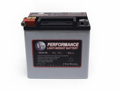 Tomioka Racing TR-B1100 11LBS AGM Lightweight Battery Street Use, Race Use, Track Use Universal Fit with Battery Tender (Optional)