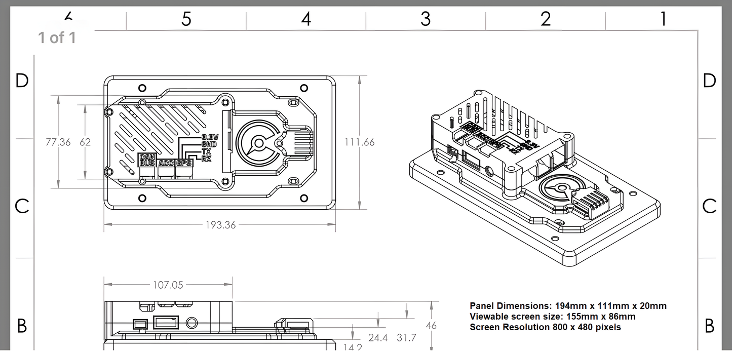 Wiring Specialties Detail Assembly - PowerTune 7" Digital Dash Built-In GPS V5 2023 PTD-GPS-DASH-V5