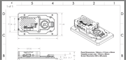 Wiring Specialties Detail Assembly - PowerTune 7" Digital Dash Built-In GPS V5 2023 PTD-GPS-DASH-V5
