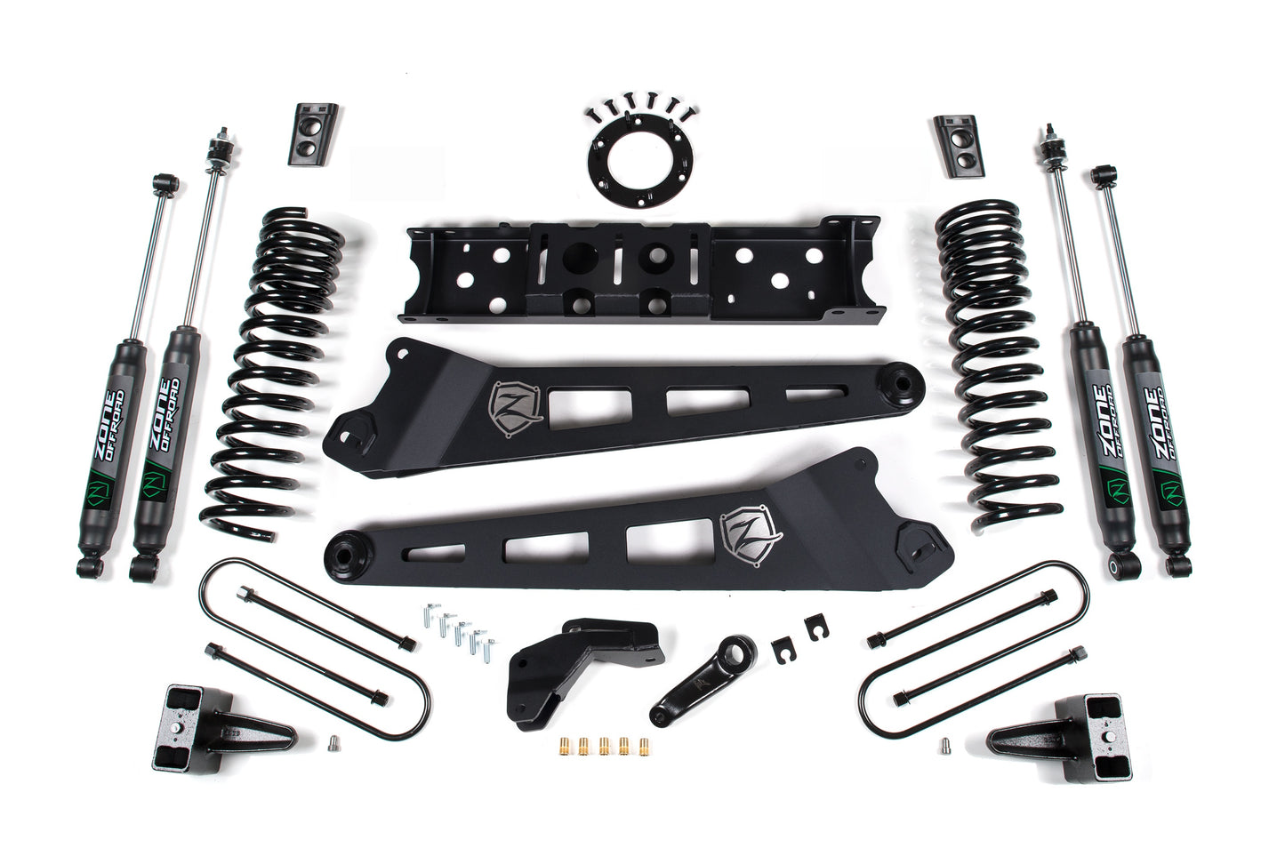 Zone Offroad 2019 Ram 3500 4in Radius Arm Gas - 2in Rear Block w/o Overload - Nitro Shocks ZOND103N