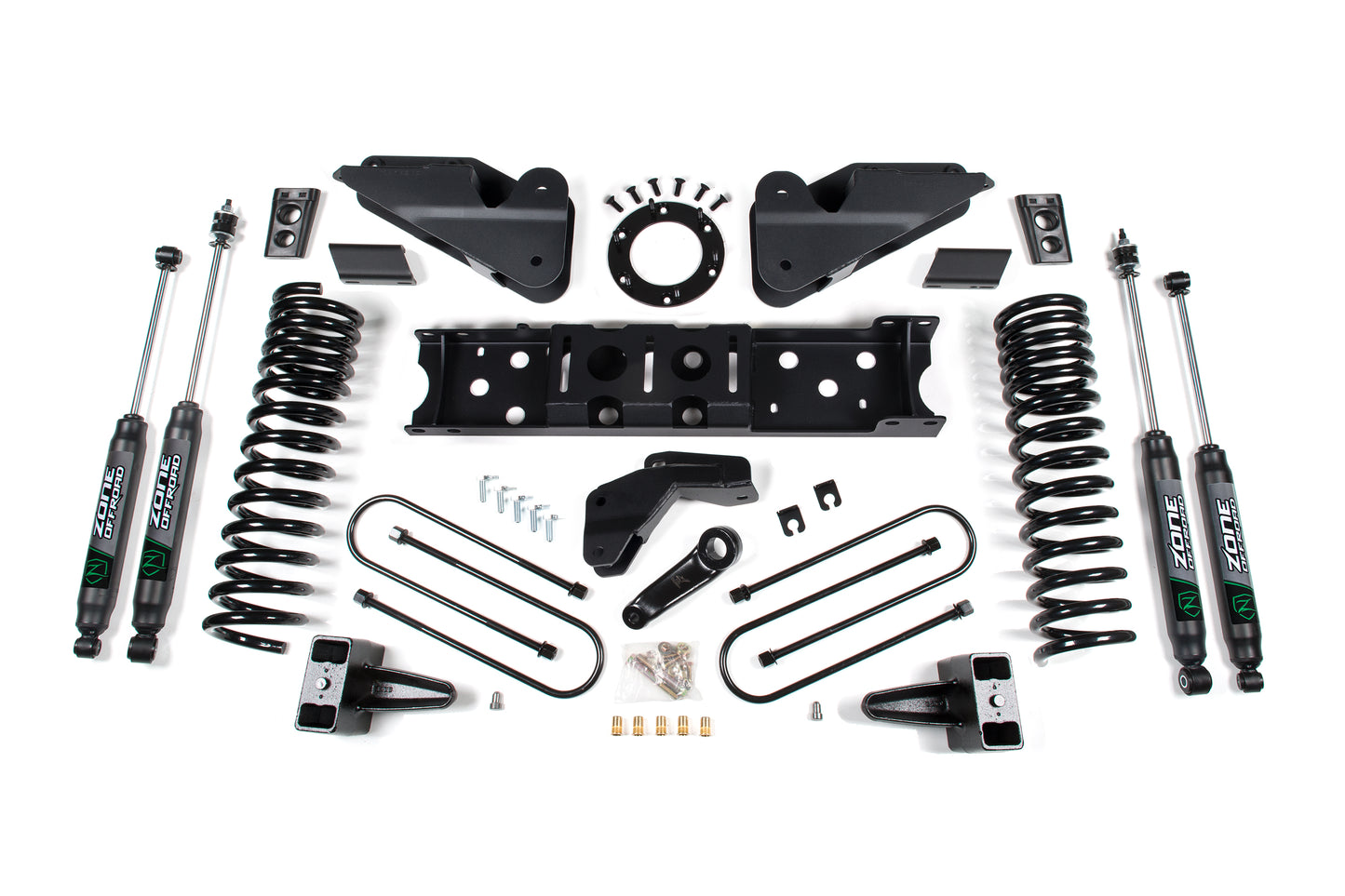 Zone Offroad 2019 Ram 3500 4in Radius Arm Bracket Gas - 3in Rear Block w/ Overload - Nitro Shocks ZOND106N
