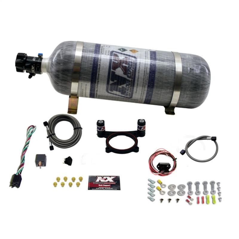 Nitrous Express 11-15 Ford Mustang GT 5.0L Coyote 4 Valve Nitrous Plate Kit (50-200HP) w/Comp Bottle 20948-12 Main Image