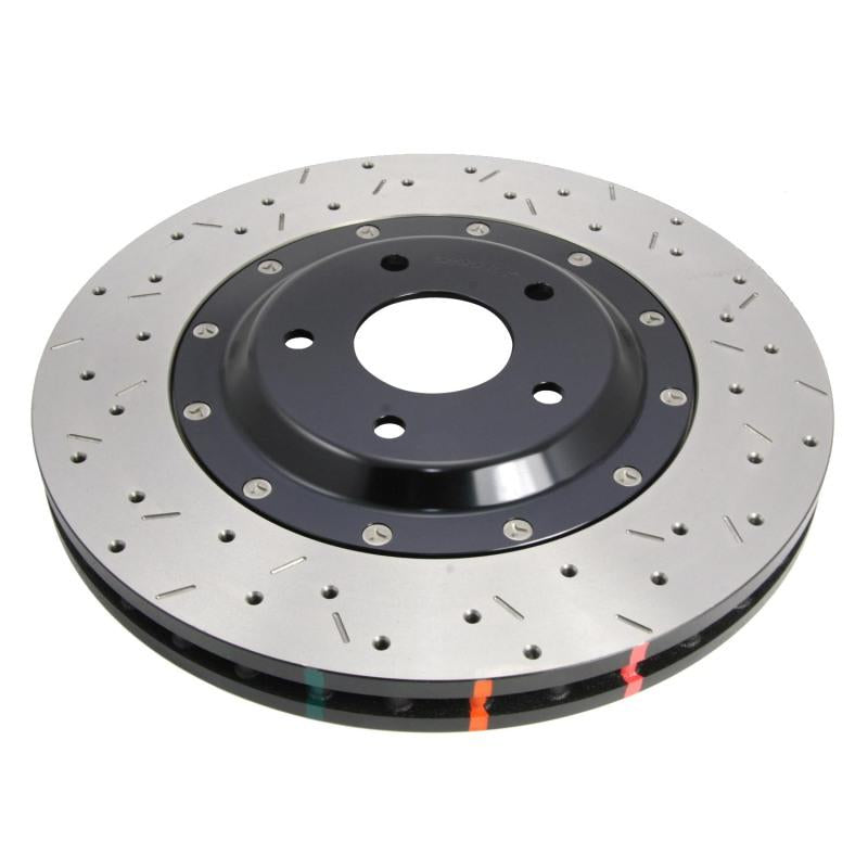 DBA 2004 STi 10 Stud Hole Front Drilled & Slotted 5000 Series 2 Piece Rotor Assembled w/ Black Hat 5654BLKXS-10 Main Image