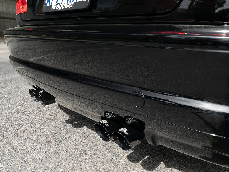 aFe MACH ForceXP 2.5 IN 304 Stainless Steel Cat-Back Exhaust System w/ Black Tips 01-06 BMW M3 (E46) 49-36344-B