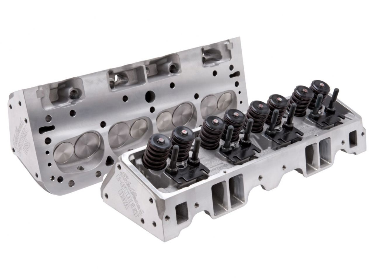 Edelbrock Cylinder Head, E-Street, SB Chevrolet 70CC (Complete, Pair)