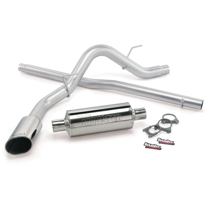 Banks Power 04-08 Ford F-150/Lincoln CCSB Monster Exhaust System - SS Single Exhaust w/ Chrome Tip 48743 Main Image