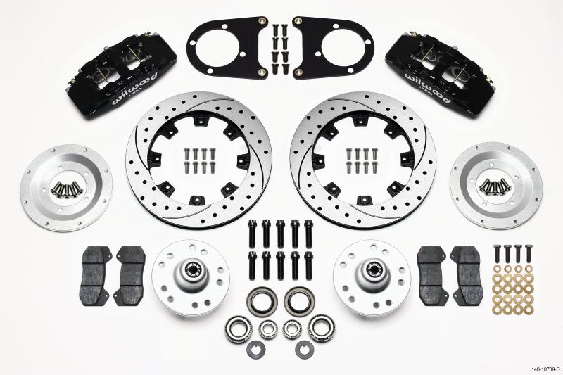 Wilwood Dynapro 6 Front Hub Kit 12.19in Drilled 37-48 Ford Psgr. Car Spindle 140-10739-D Main Image