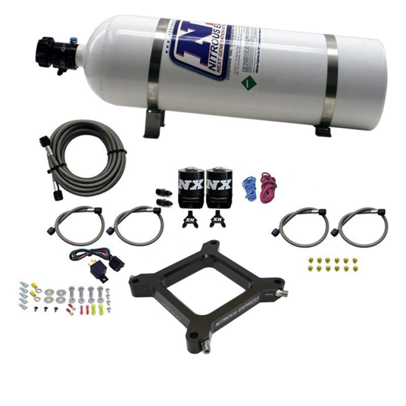 Nitrous Express 4150 Assassin Plate Stage 6 Nitrous Kit (50-300HP) w/15lb Bottle 67040-15 Main Image