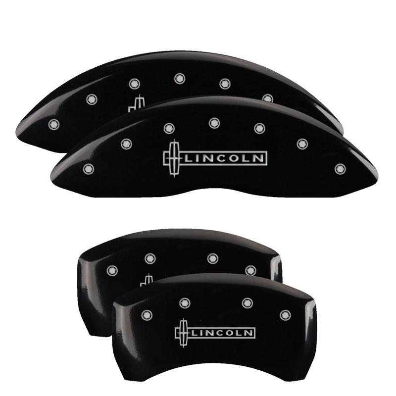 MGP 4 Caliper Covers Engraved Front & Rear Lincoln Black finish silver ch 36020SLCNBK Main Image