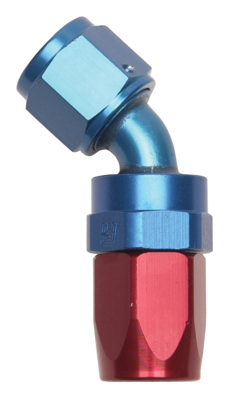 Russell #12 Full Flow Swivel 45° Hose Ends - Red / Blue