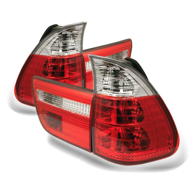 Spyder BMW E53 X5 00-06 4PCS Euro Style Tail Lights- Red Clear ALT-YD-BE5300-RC 5000835 Main Image