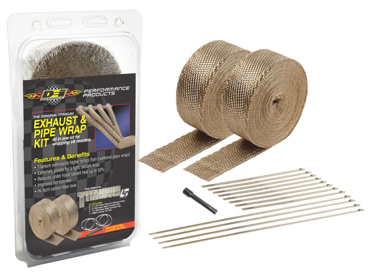 DEI Titanium Exhaust & Pipe Wrap Kit, (Clamshell)