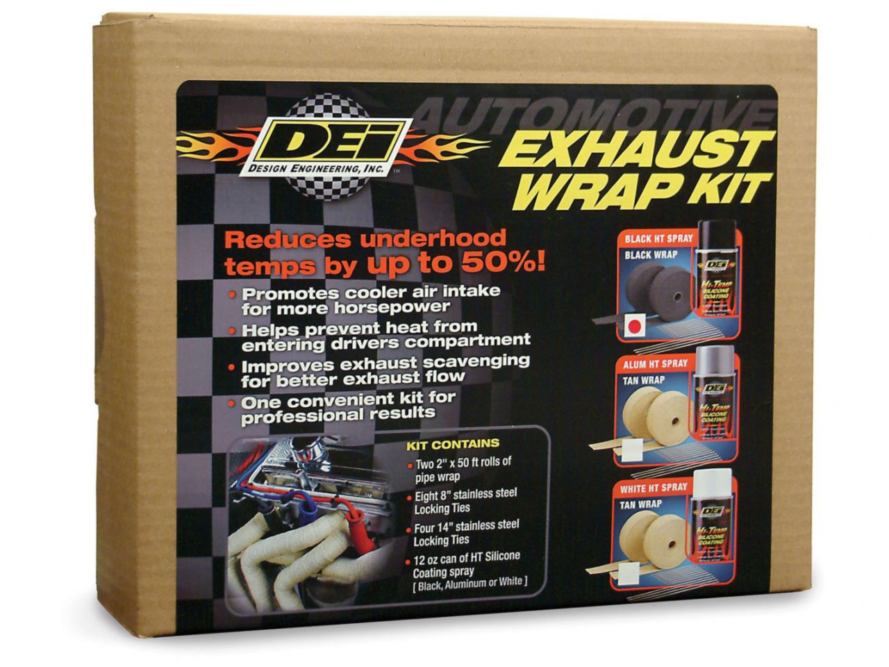 DEI Automotive Exhaust & Header Wrap Kit - Black HT Coating