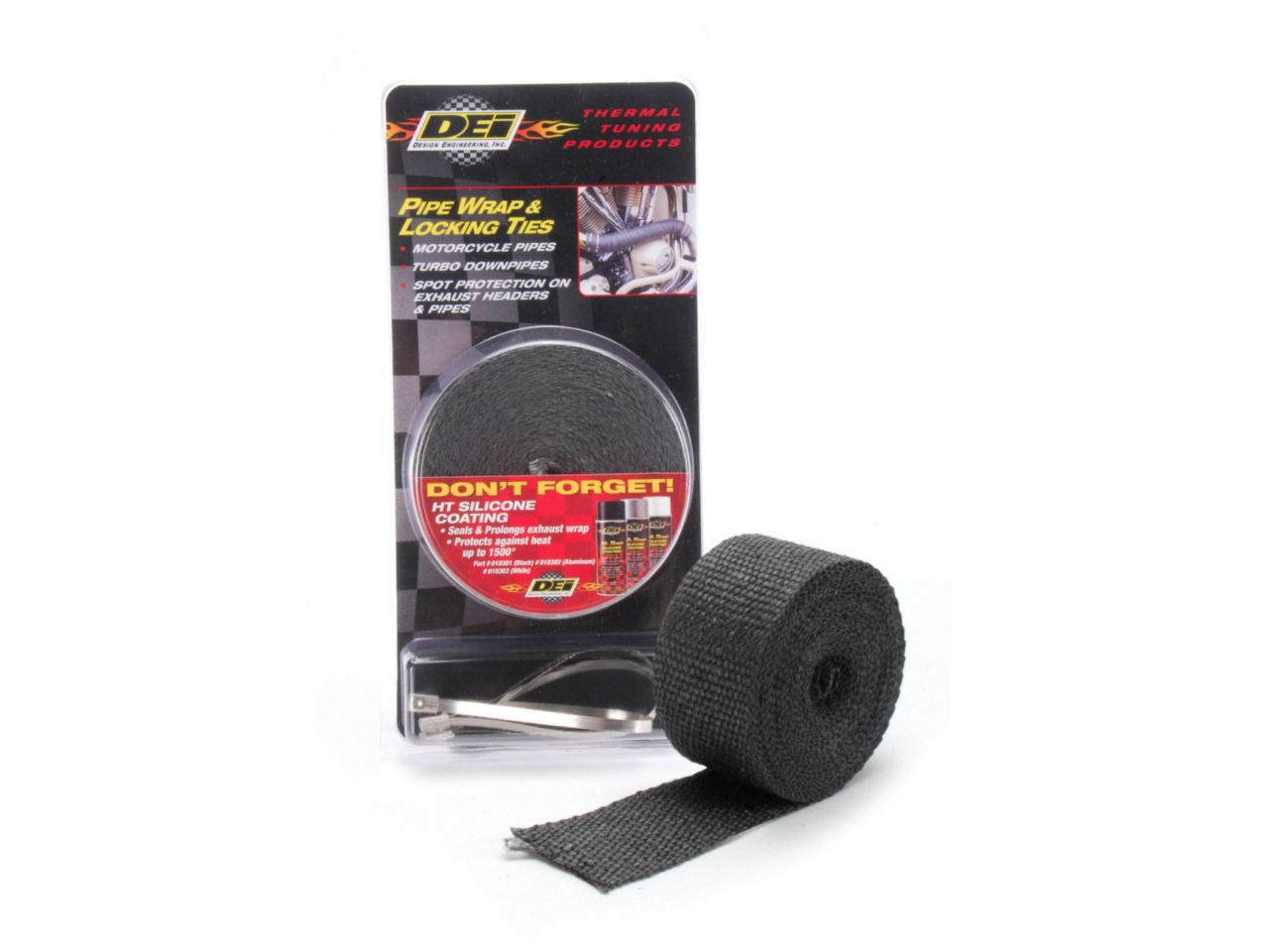 DEI Pipe Wrap & Locking Ties Kit 2" x 25 ft - Black