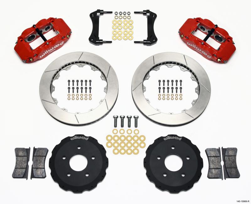 Wilwood Narrow Superlite 6R Front Hat Kit 13.06in Red Backdraft Cobra (BMW E36 Based) 140-10968-R Main Image