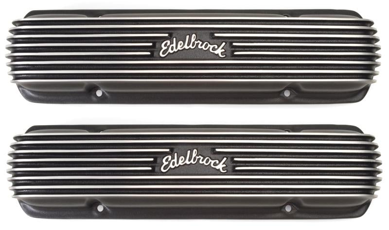 Edelbrock Valve Cover Classic Series Pontiac 1962-1979 301-455 CI V8 Black 41303 Main Image