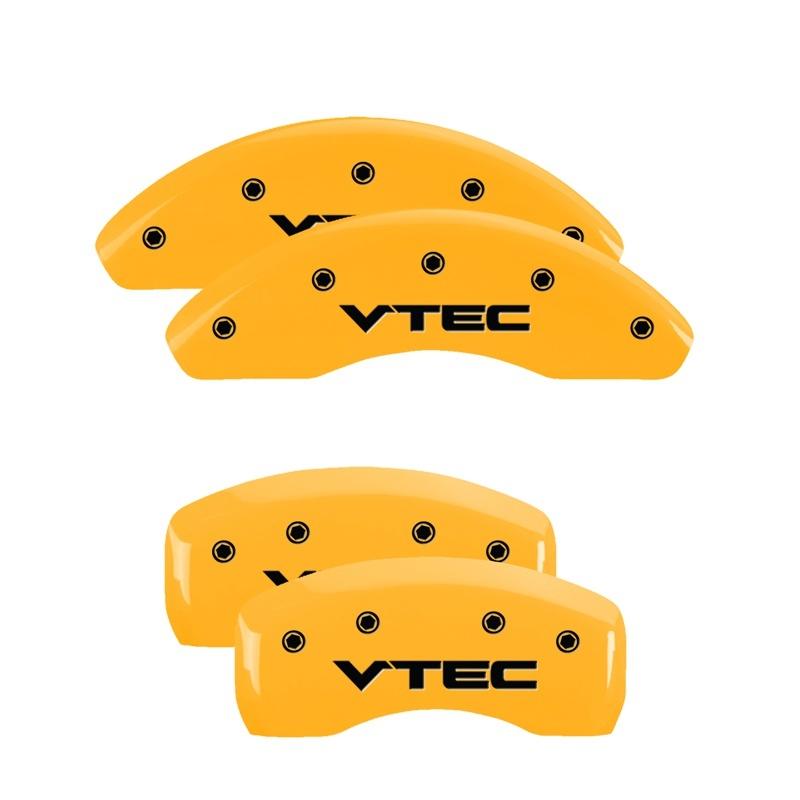 MGP 4 Caliper Covers Engraved Front & Rear Honda Yellow Finish Black Char 2009 Honda Ridgeline 20139SHONYL Main Image