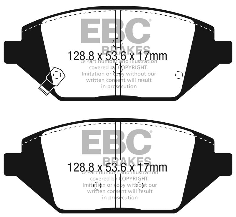 EBC 2016+ Chevrolet Spark 1.4L Greenstuff Front Brake Pads DP23058 Main Image