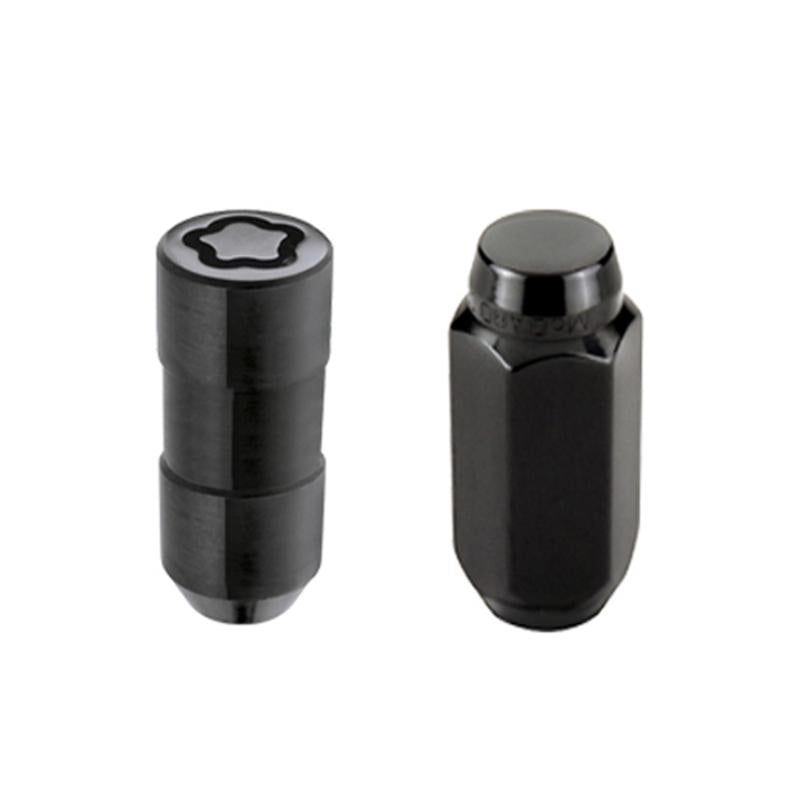 McGard 8 Lug Hex Install Kit w/Locks (Cone Seat Nut) M14X1.5 / 13/16 Hex / 1.945in. Length - Black 84822 Main Image