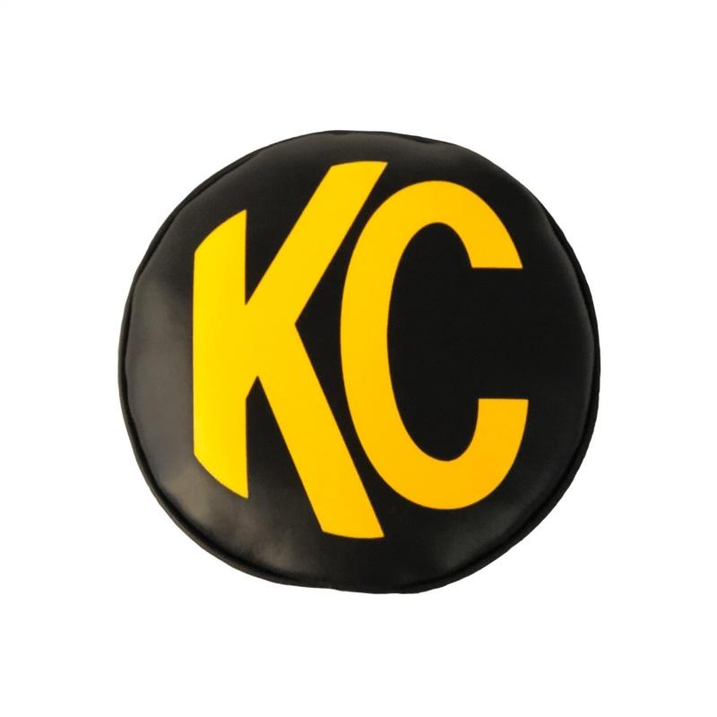 KC HiLiTES 6in. Round Soft Cover (Pair) - Black w/Yellow KC Logo 5102 Main Image