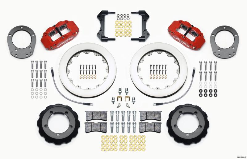 Wilwood Narrow Superlite 4R Front Hat Kit 12.88in Red 76-77 Ford Bronco Dana 44 w/Lines 140-13305-R Main Image