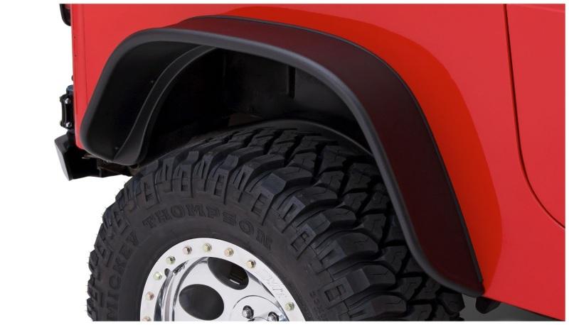 Bushwacker 87-95 Jeep Wrangler Flat Style Flares 2pc Excludes Renegade - Black 10068-07 Main Image