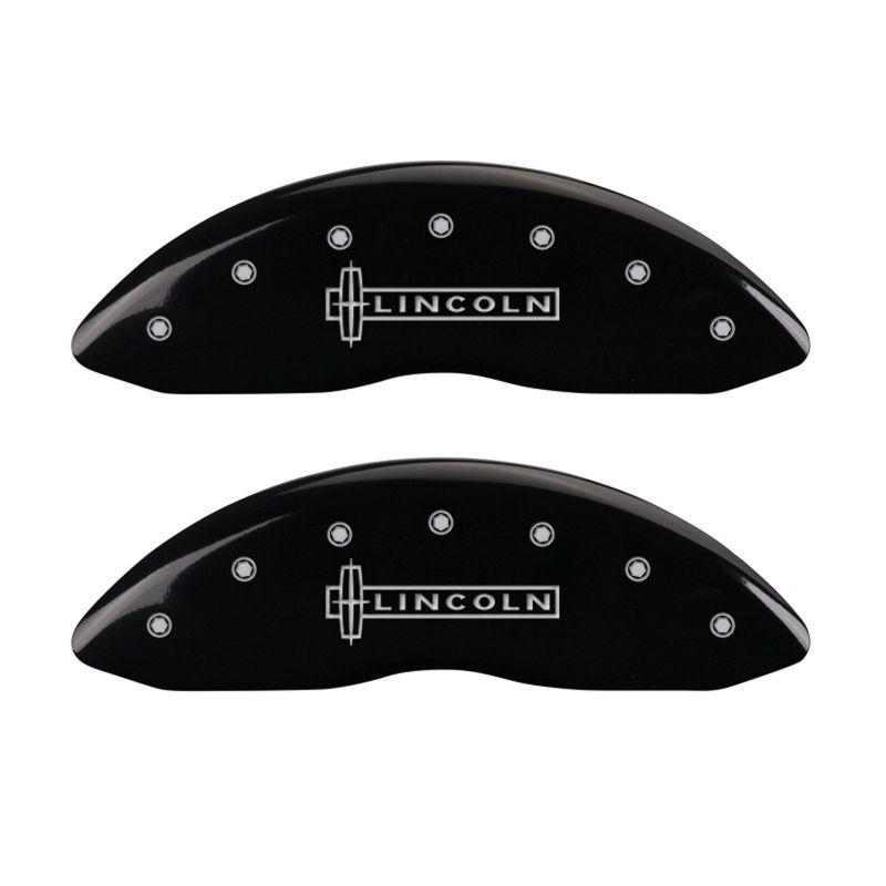 MGP 4 Caliper Covers Engraved Fr Lincoln Rr Star Logo Blk Finish Silver Char 18 Lincoln Continental 36023SLC1BK Main Image