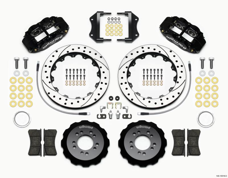 Wilwood Narrow Superlite 6R Front Hat Kit 12.88in Drilled 2013-Up Ford Focus ST w/ Lines 140-13018-D Main Image