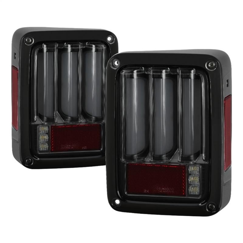 Spyder 07-16 Jeep Wrangler Verison 2 Light Bar LED Tail Lights - Smoke (ALT-YD-JWA07V2-LBLED-BSM) 5084781 Main Image